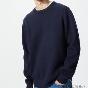 Uniqlo Navy Washable Milano Crewneck Sweater